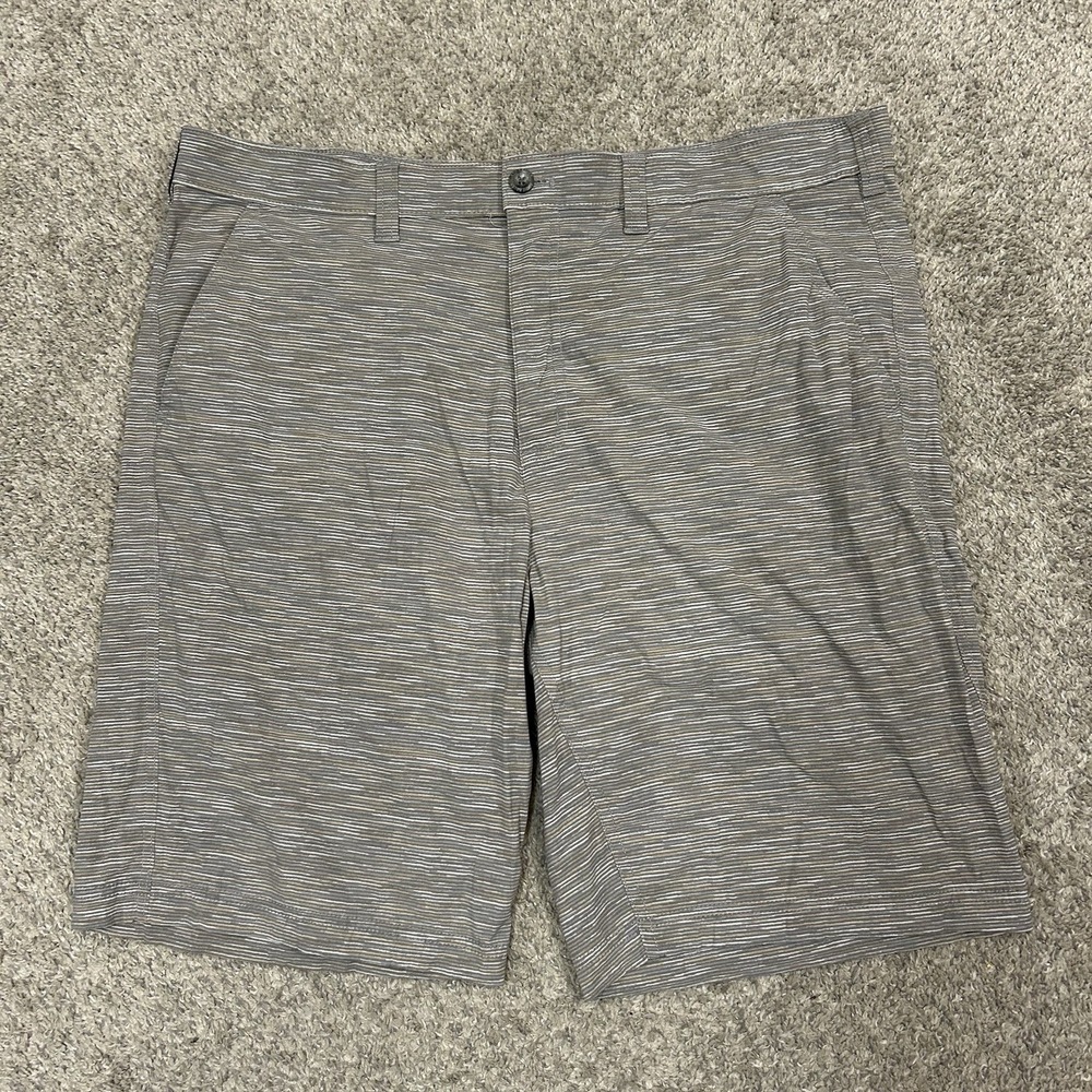 Eddie Bauer Travex Shorts Mens 40T Tall Gray‎ Striped 10" Inseam Hiking Gorpcore